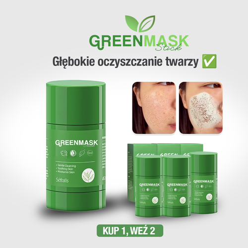 GreenMask® – Głębokie oczyszczanie twarzy (Kup 1, otrzymaj 2 🎁)